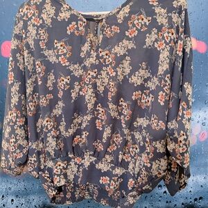 Floral Chiffon Dolman Top